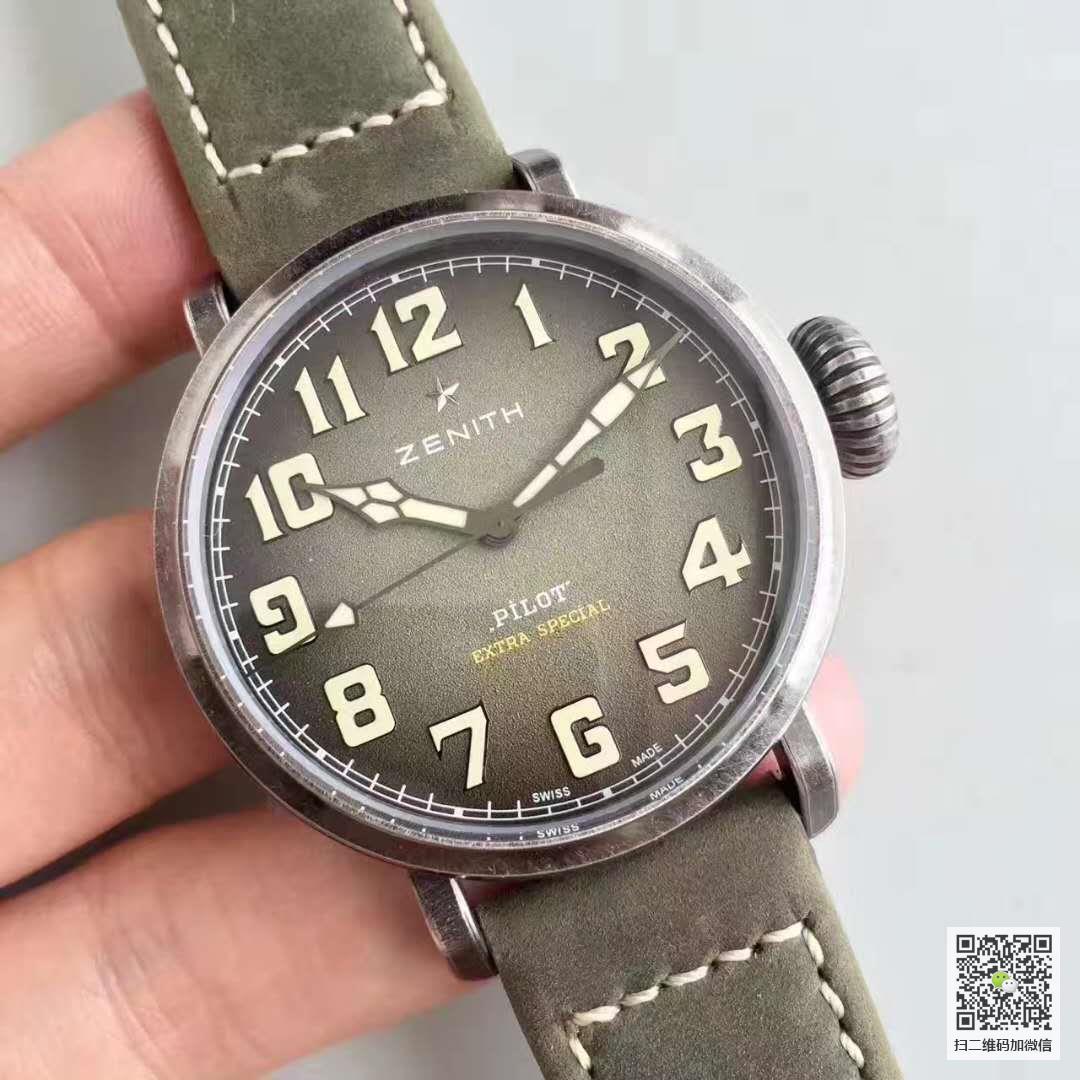 XF厂高仿真力时飞行员手表，一比一复刻XF真力时飞行员11.1943.679/63.C800，精仿真力时11.1943.679/63.C800，男士机械表价格_多少钱_报价