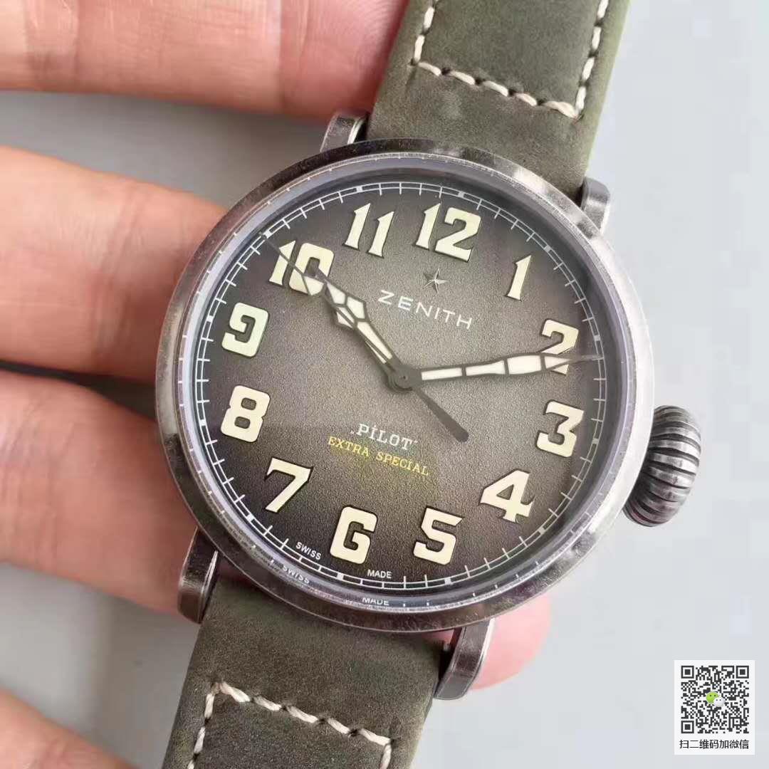 XF厂高仿真力时飞行员手表，一比一复刻XF真力时飞行员11.1943.679/63.C800，精仿真力时11.1943.679/63.C800，男士机械表价格_多少钱_报价