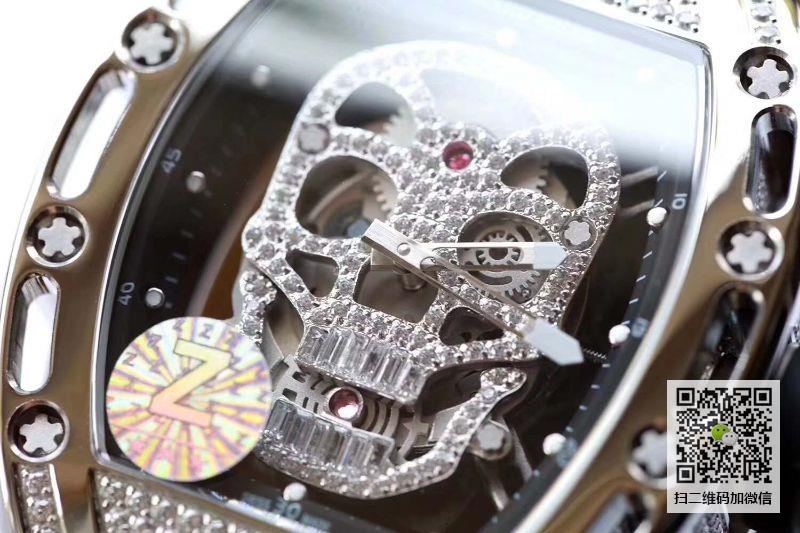 Z厂一比一精仿理查德．米勒RM052满钻镂空骷髅头腕表关于手表价格_多少钱_报价