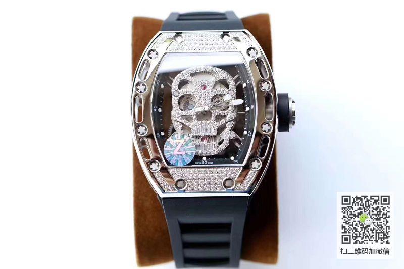 Z厂一比一精仿理查德．米勒RM052满钻镂空骷髅头腕表关于手表价格_多少钱_报价