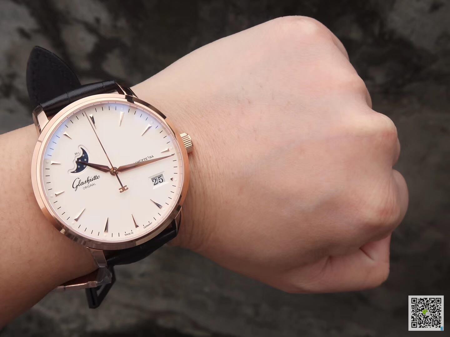 格拉苏蒂原创议员大日历月相腕表 格拉苏蒂月相男表机械手表价格_多少钱_报价